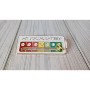 My Social Battery Sliding Pin Approx 2 inches long